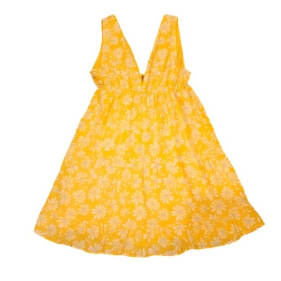 NWT Women's Love Tree Yellow Floral Summer Mini Dress, Sleeveless Size: Small - Picture 5 of 7